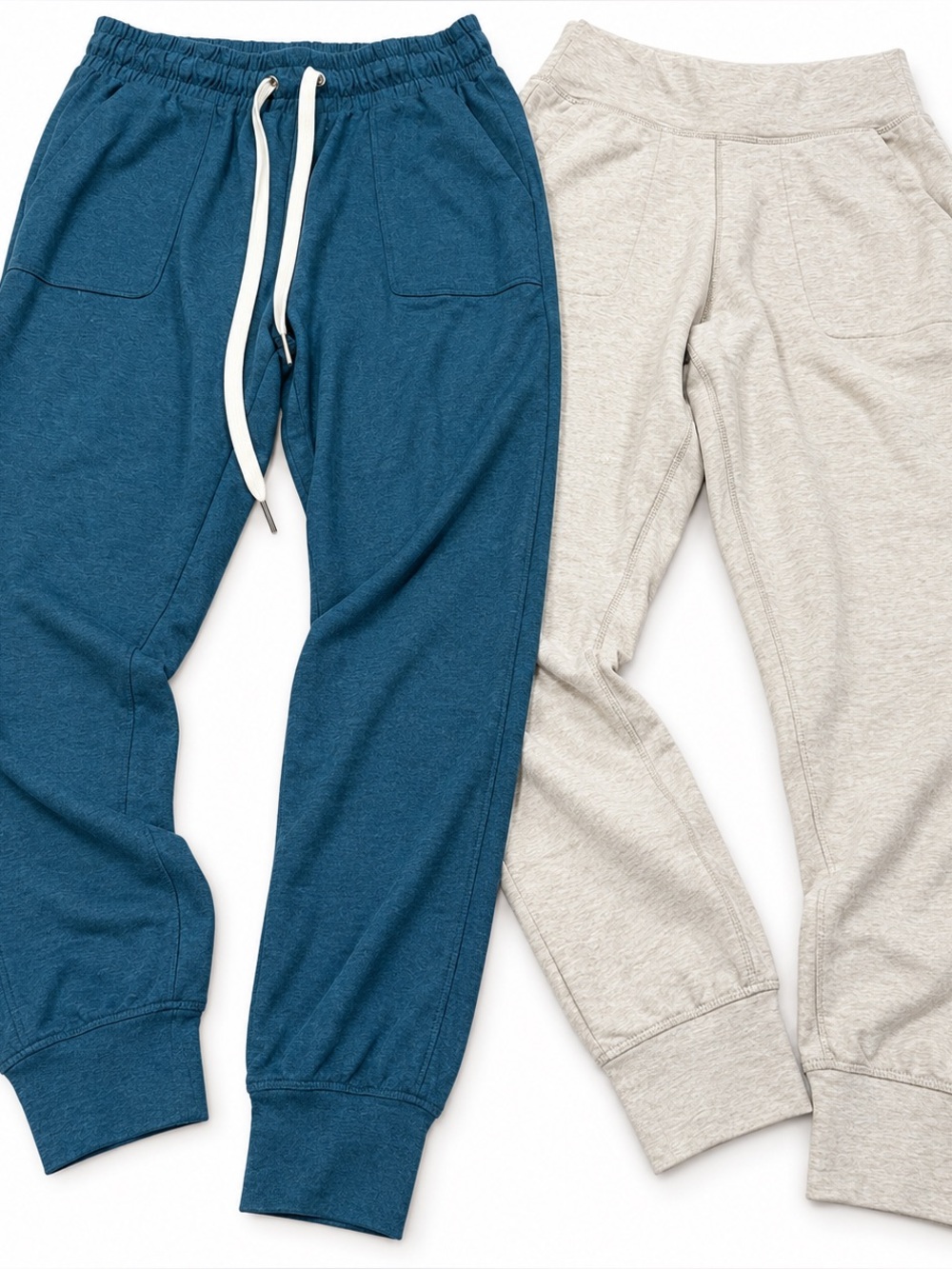 Zobha Women’s Medium Jogger Pants 2-Pair Bundle Blue + Oatmeal
